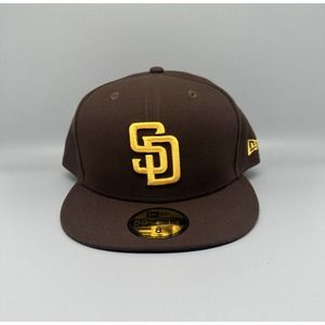 New Era 59FIFTY San Diego‎ Padres MLB Authentic Fitted Hat Cap Brown Sz 8